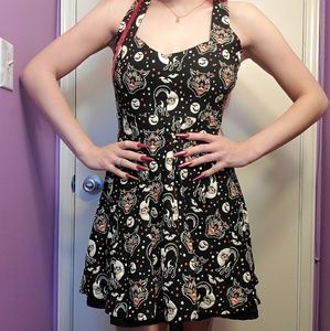 Holloween glow in the dark dress cats with moons